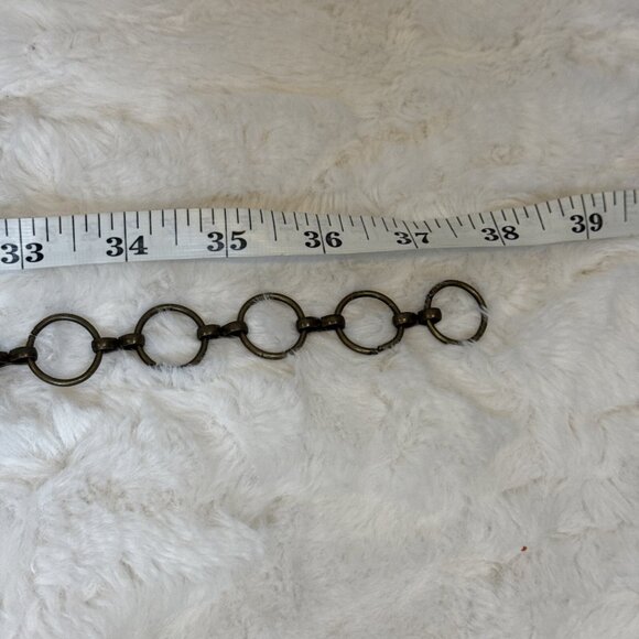 Native American Inspired Bone Style Metal Boho Hippie Corded Belt Medium - Picture 9 of 9